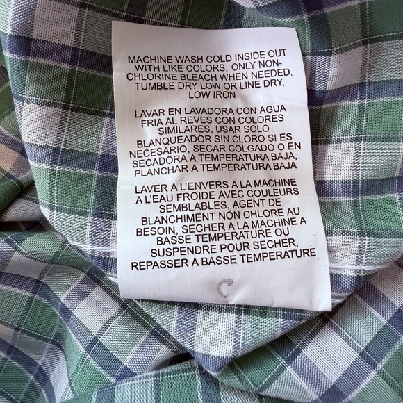 New Wrangler Riata Classic Grn Plaid Long Sleeve Button Down Shirt Men's Large - Picture 7 of 7